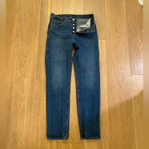 Levi’s 501 high waisted dark wash jeans